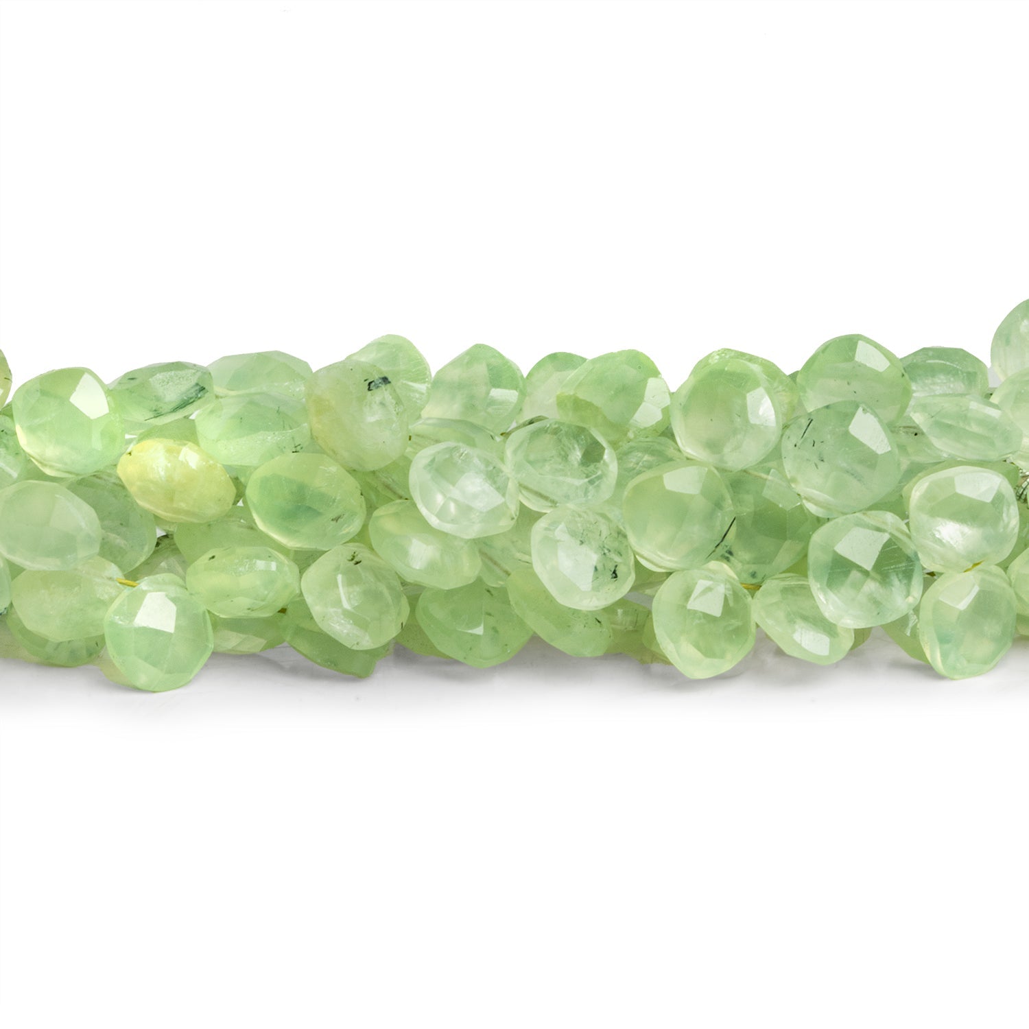 6.5mm Prehnite Top - Drilled Pillows 7.5 inch 43 beads - The Bead Traders