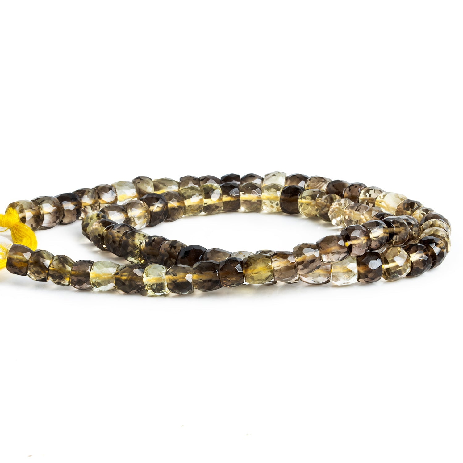 6mm Bicolor Quartz Faceted Rondelles 14 inch 75 beads - The Bead Traders