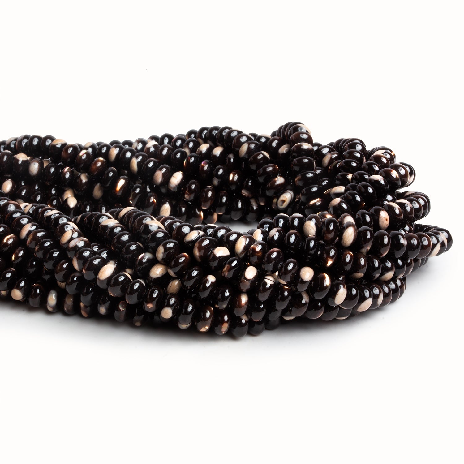 6mm Brown Shell Plain Rondelles 16 inch 100 beads - The Bead Traders
