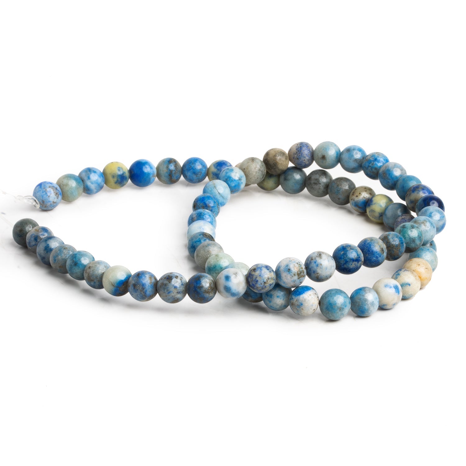 6mm Light Lapis Lazuli Plain Rounds 15 inch 63 beads - The Bead Traders