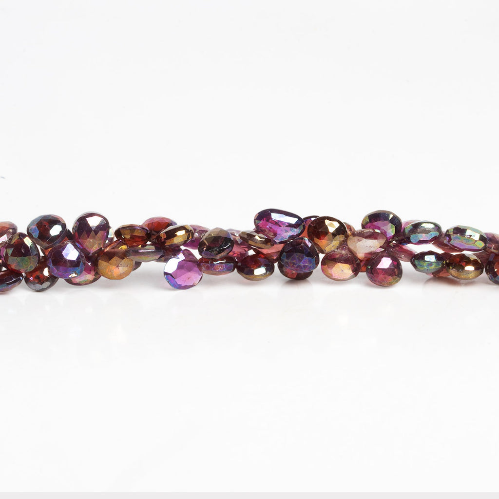 6mm Mystic Garnet Faceted Hearts 8 inch 60 beads - The Bead Traders