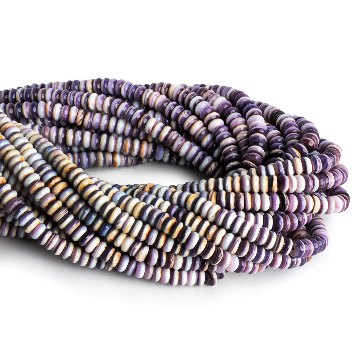 6mm Wampum Shell Plain Heishis 16 inch 130 beads - The Bead Traders