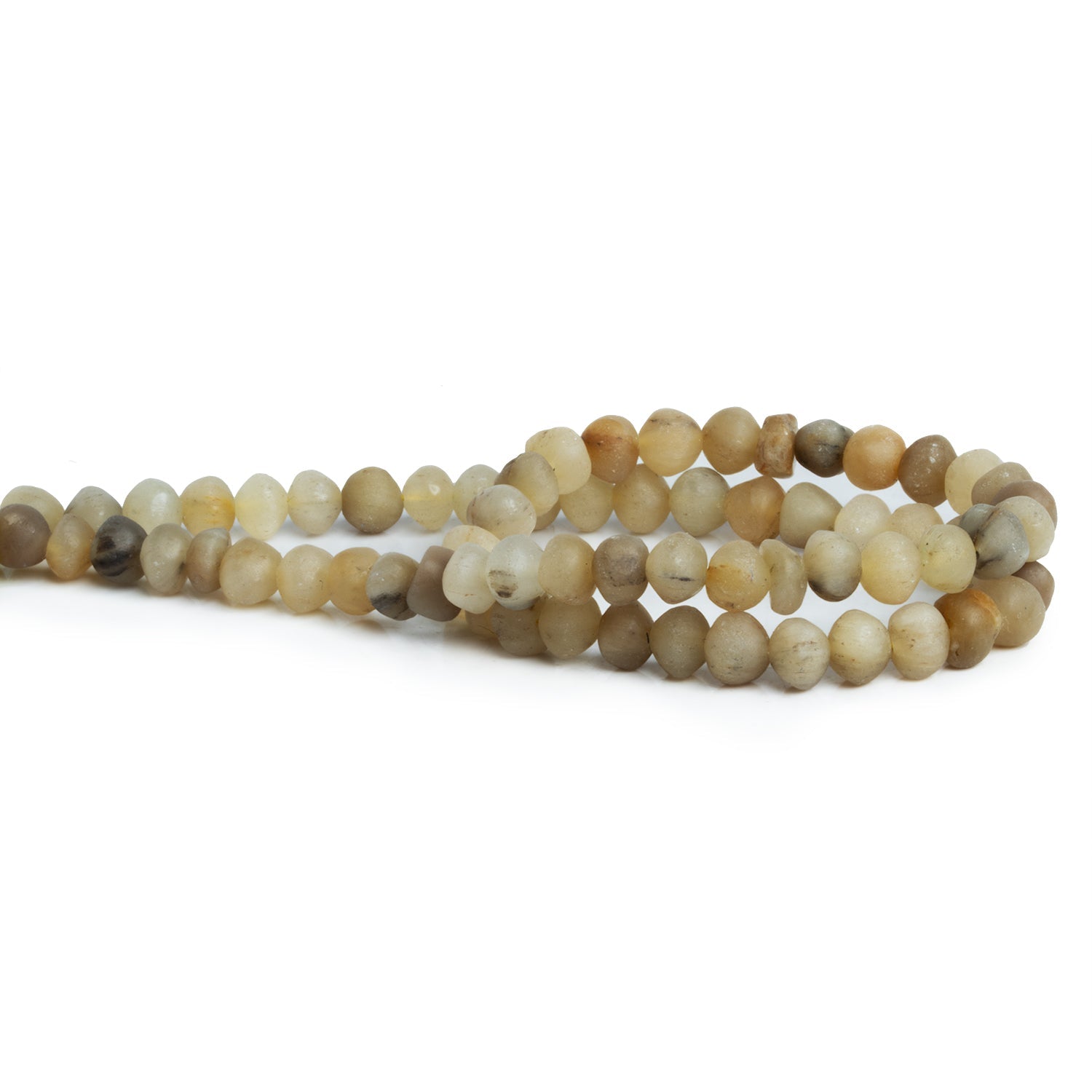 6mm Yellow Opal Handcut Rondelles 16 inch 65 beads - The Bead Traders