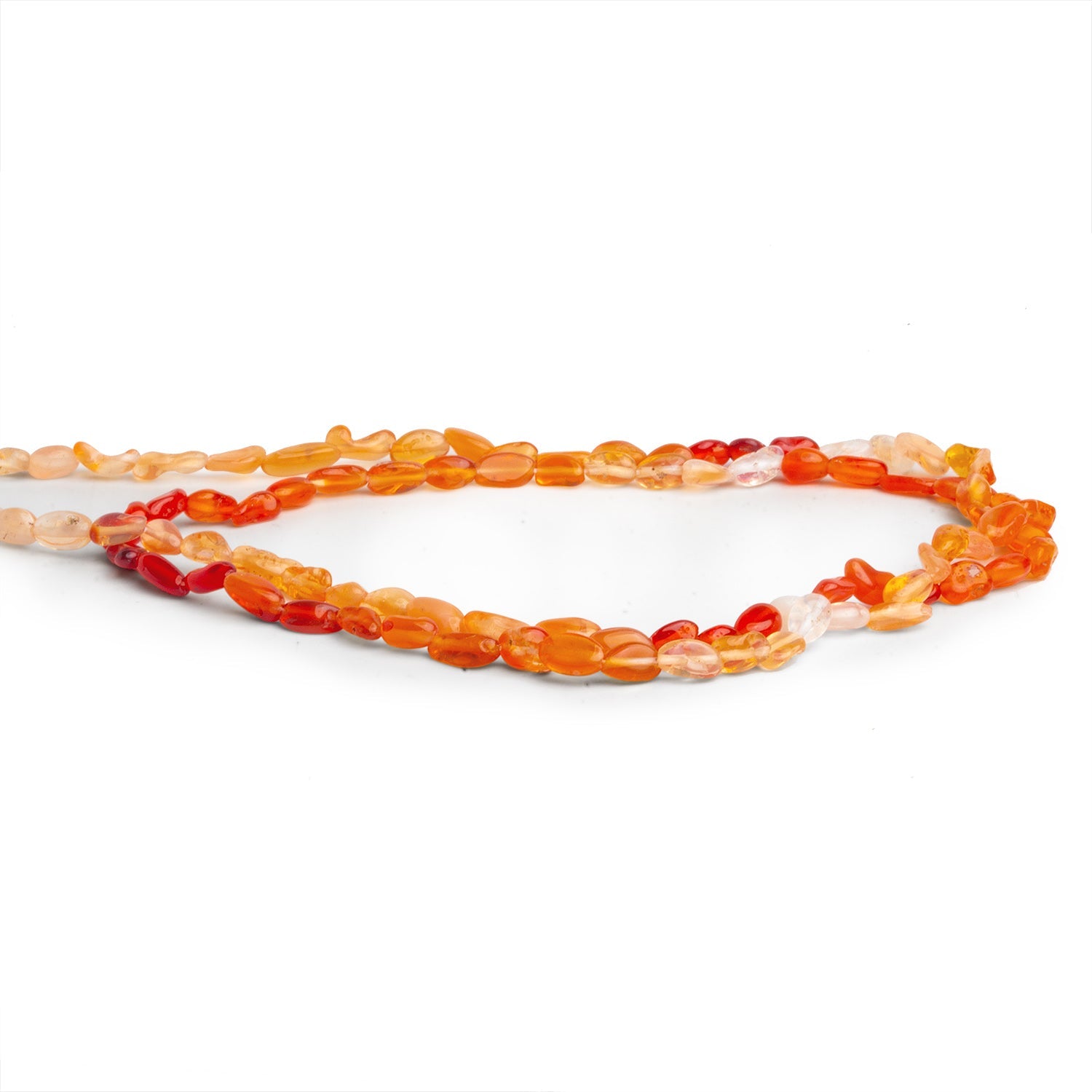 6x3mm Fire Opal Plain Nuggets 17 inch 90 beads - The Bead Traders