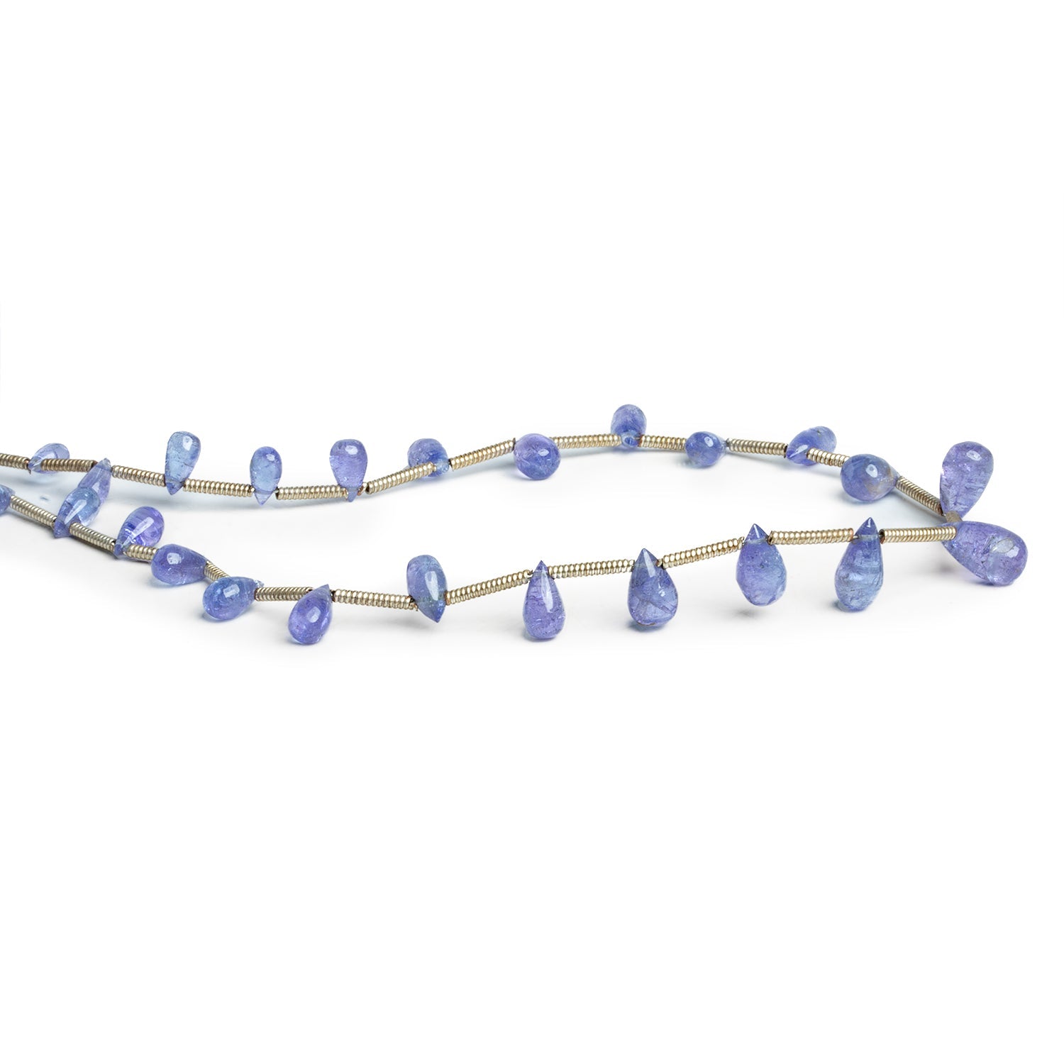 6x3mm Tanzanite Plain Teardrops 9 inch 25 beads - The Bead Traders