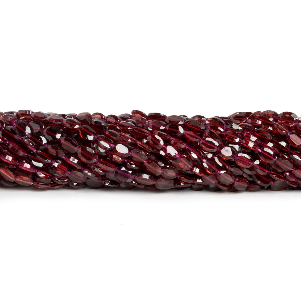 6x4mm Garnet Faceted Ovals 12 inch 55 beads - The Bead Traders