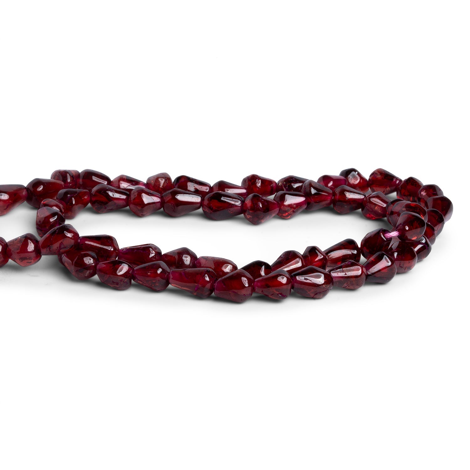 6x4mm Garnet Handcut Tubes 12 inch 53 beads - The Bead Traders