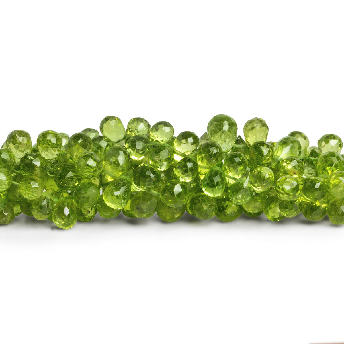 6x4mm Peridot Faceted Teardrops 9 inch 85 beads - The Bead Traders