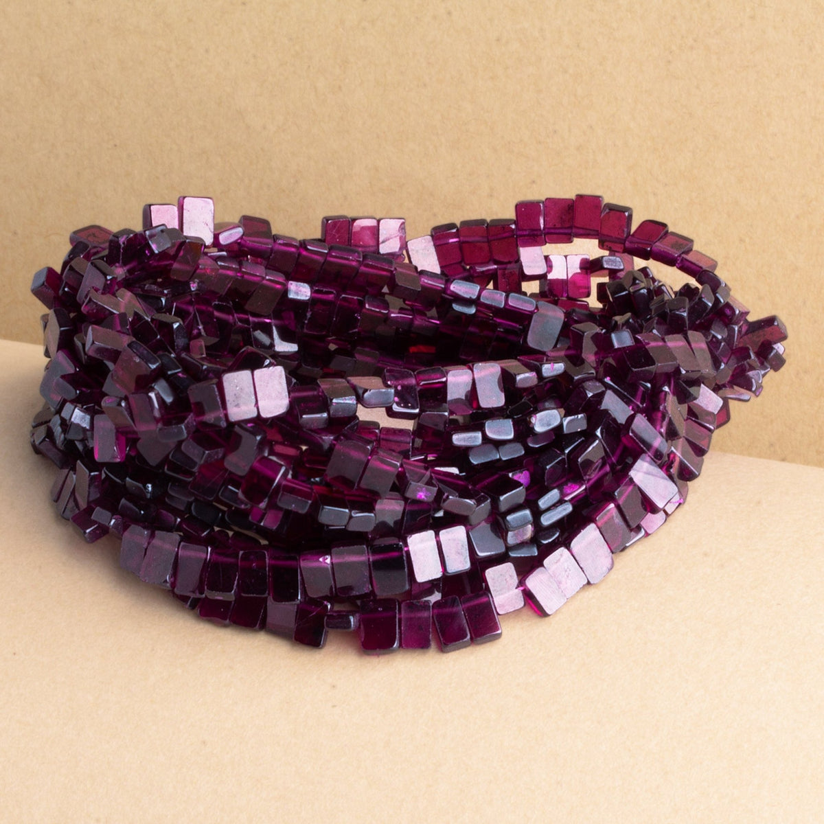 6x4mm Rhodlite Garnet Top-Drilled Rectangles 16 inch 105 beads - The Bead Traders