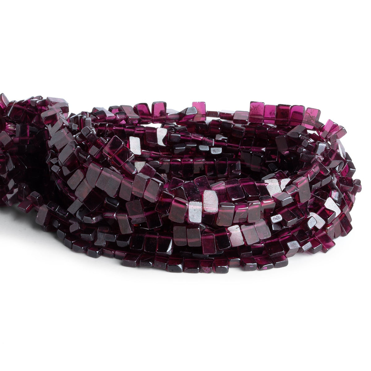 6x4mm Rhodlite Garnet Top-Drilled Rectangles 16 inch 105 beads - The Bead Traders