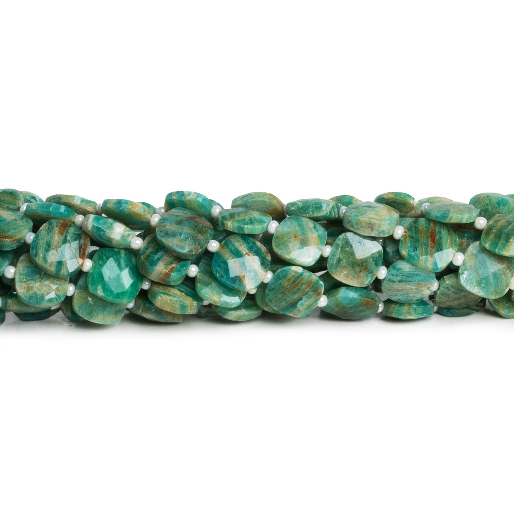 7-10mm Russian Amazonite Faceted Pillows 14 inch 31 beads - The Bead Traders