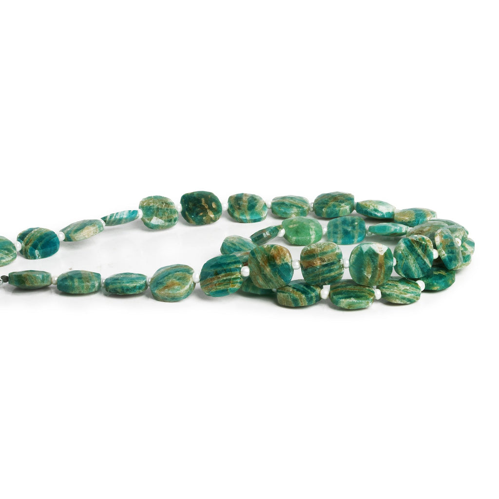7-10mm Russian Amazonite Faceted Pillows 14 inch 31 beads - The Bead Traders