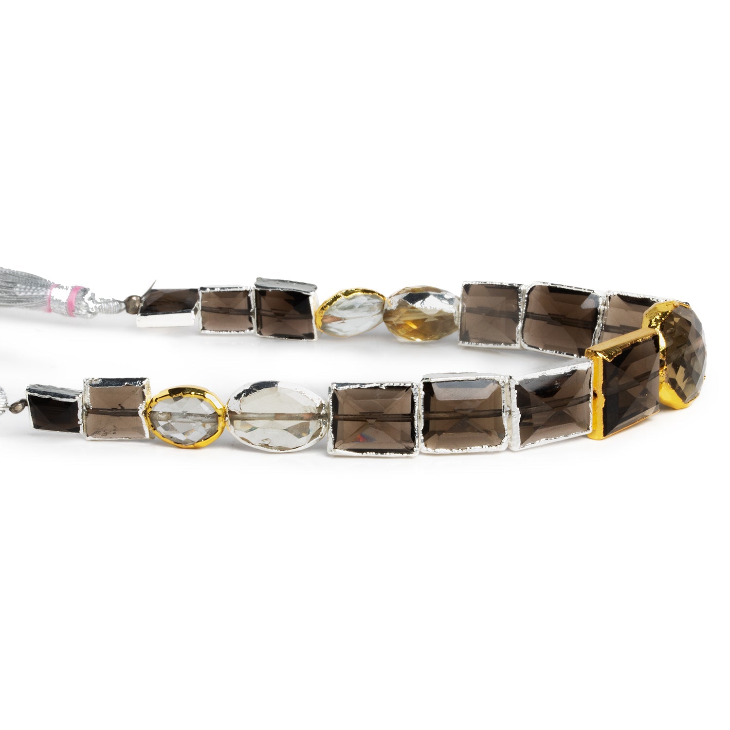 7 - 17mm Leafed Multi Gemstone Beads 7.5 inch 17 beads - The Bead Traders