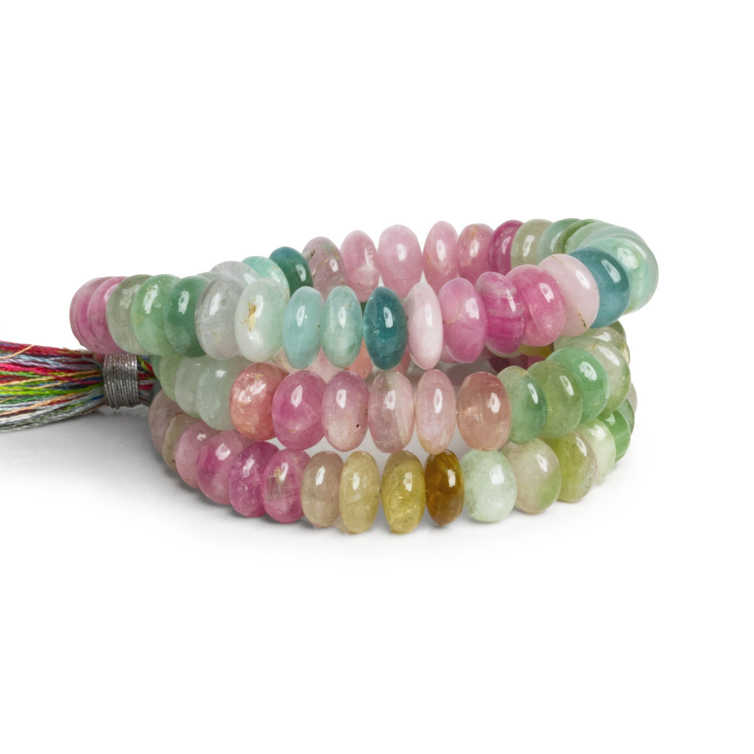 7 - 8mm Afghani Tourmaline Plain Rondelles 16 inch 105 beads - The Bead Traders