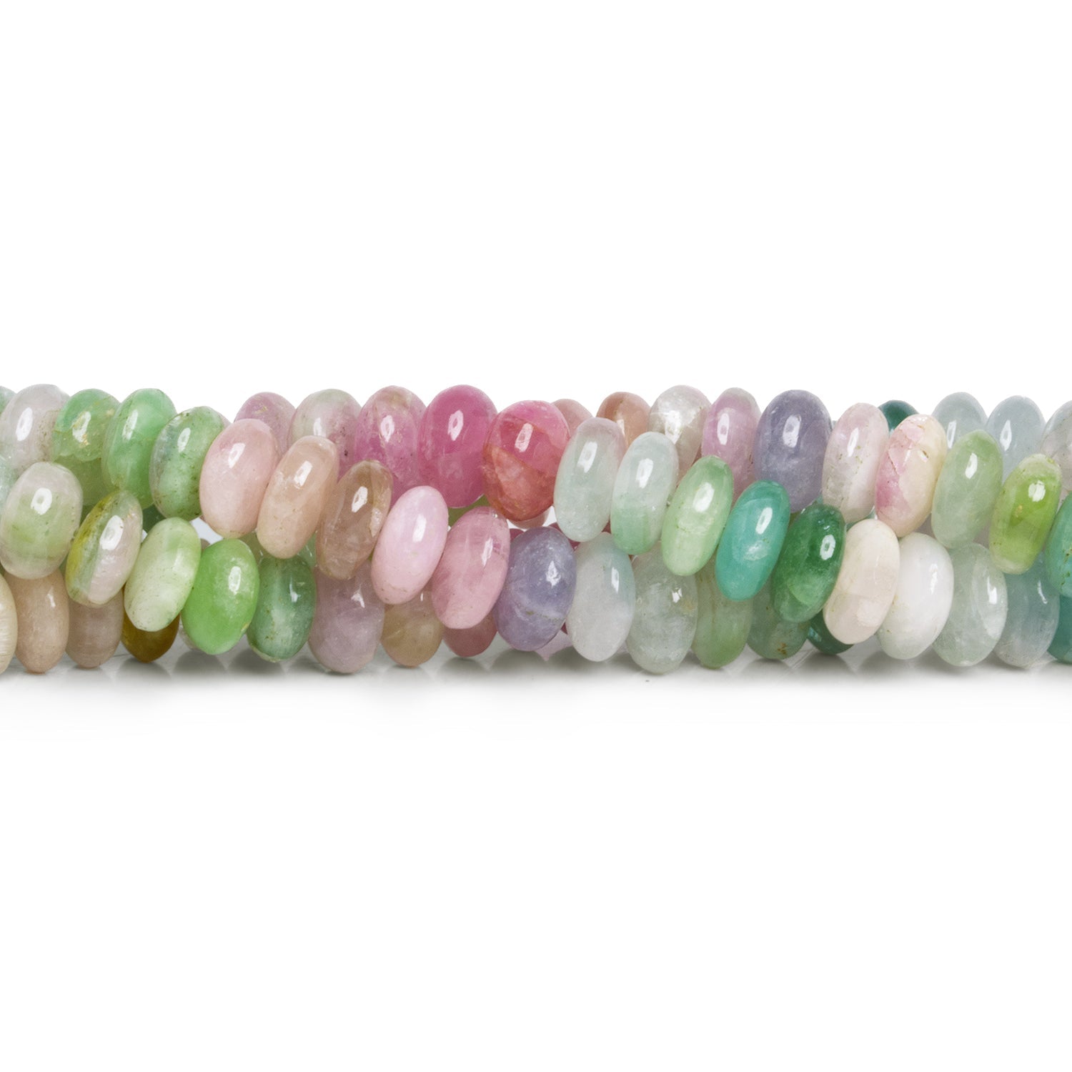 7 - 8mm Afghani Tourmaline Plain Rondelles 16 inch 105 beads - The Bead Traders