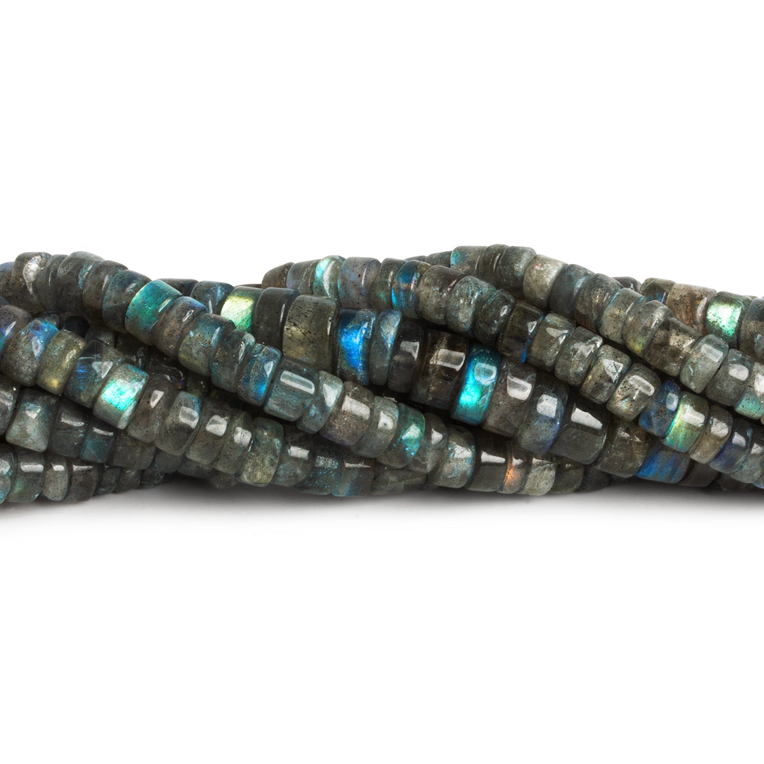 7 - 8mm Labradorite Plain Heishis 14 inch 90 beads - The Bead Traders