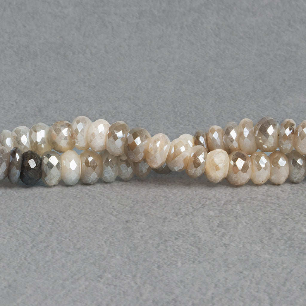 7-8mm Mystic Moonstone Faceted Rondelles 8 inch 48 beads - The Bead Traders