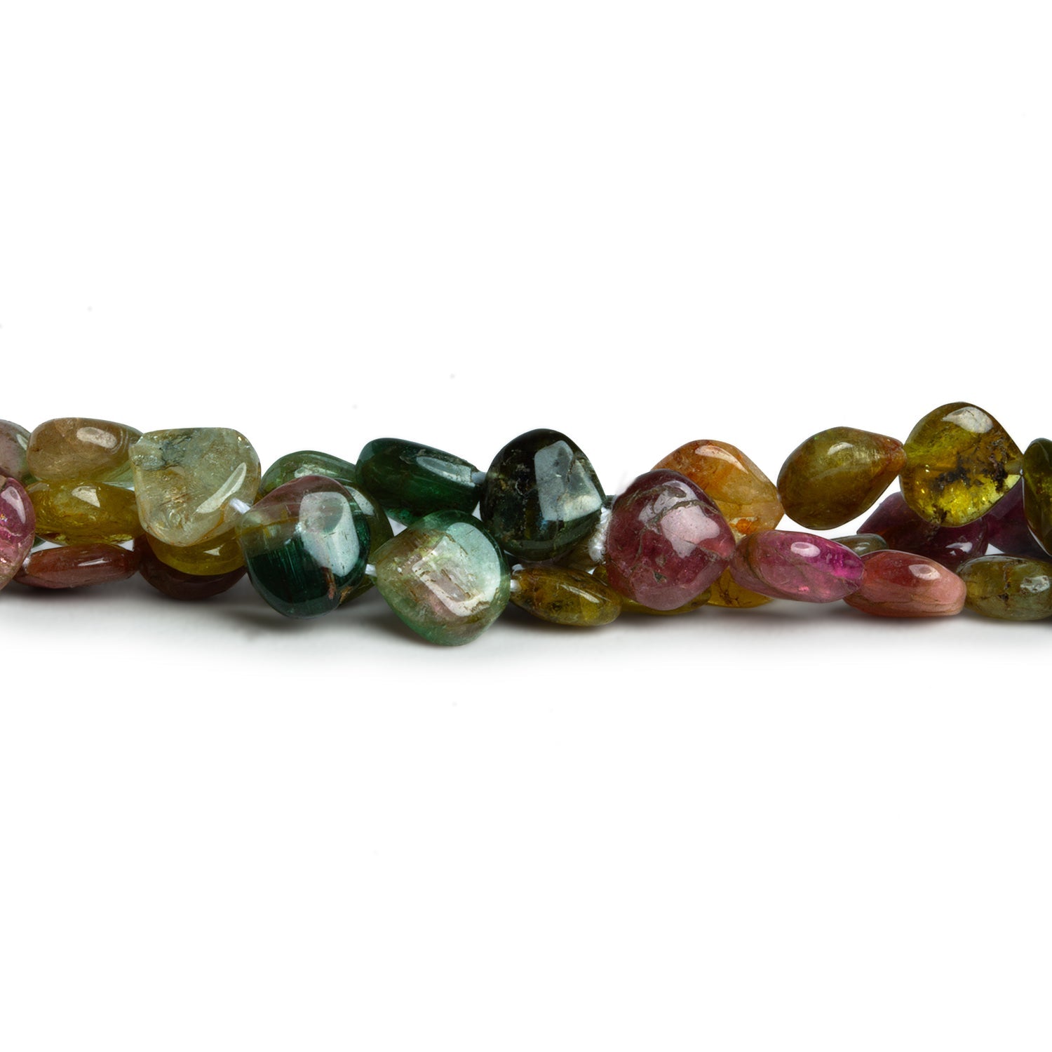 7-8mm Tourmaline Plain Hearts 14 inch 53 beads - The Bead Traders