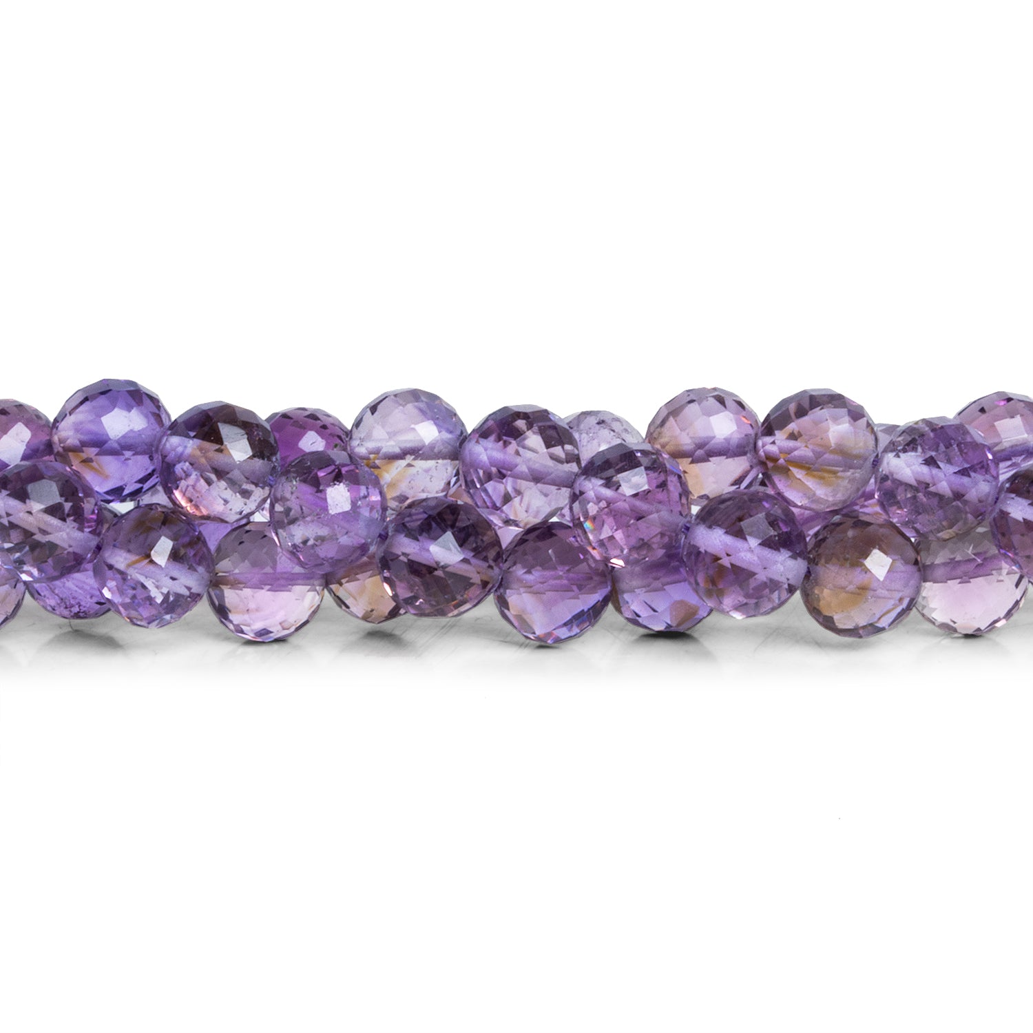 7mm Ametrine Faceted Rounds 8 inch 28 beads - The Bead Traders