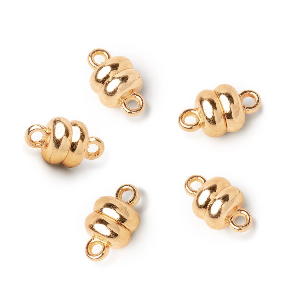 7mm Honey Gold plated Magnetic Clasp Set of 5 pieces - The Bead Traders
