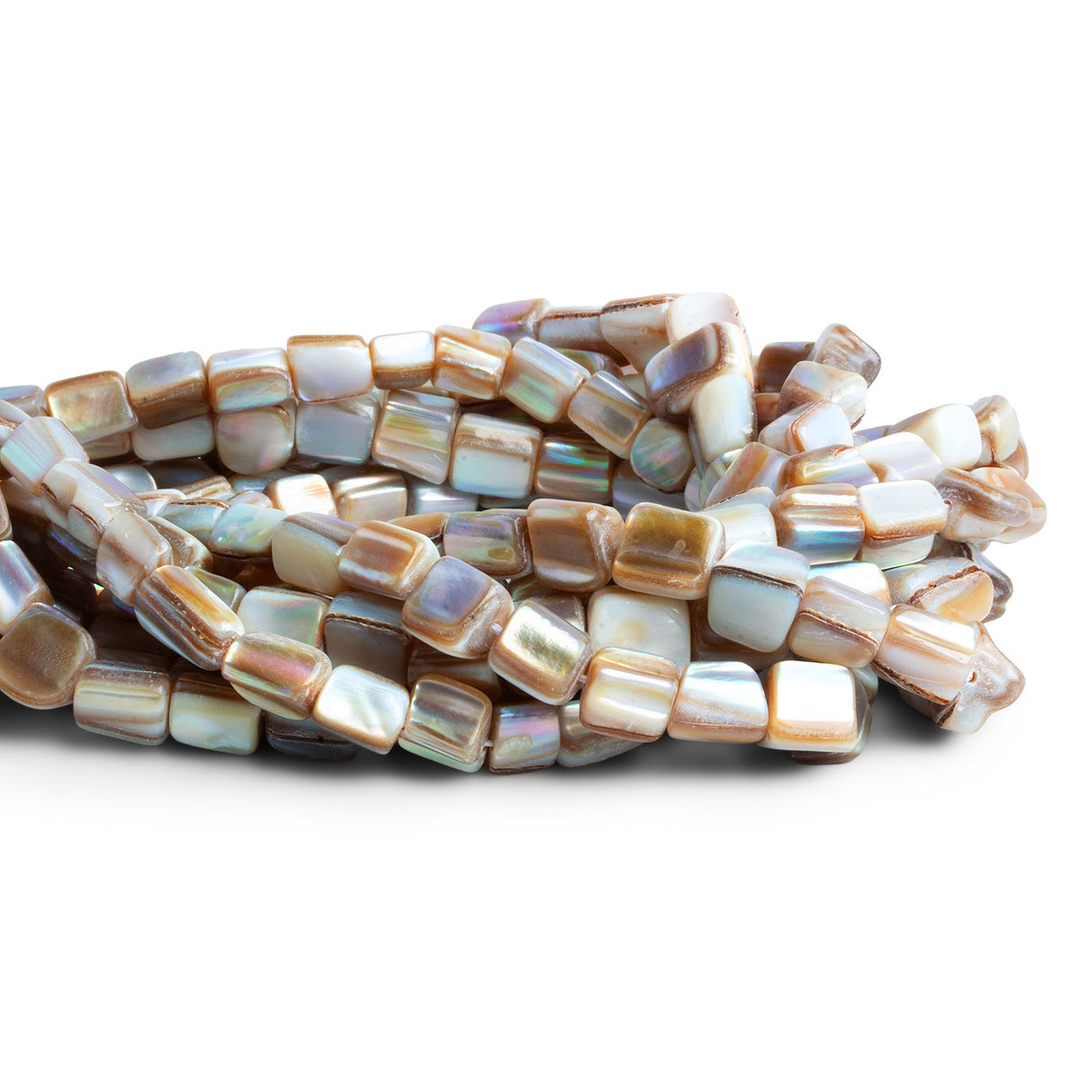 7mm Mother of Pearl Shell Nuggets 16 inch 50 beads - The Bead Traders