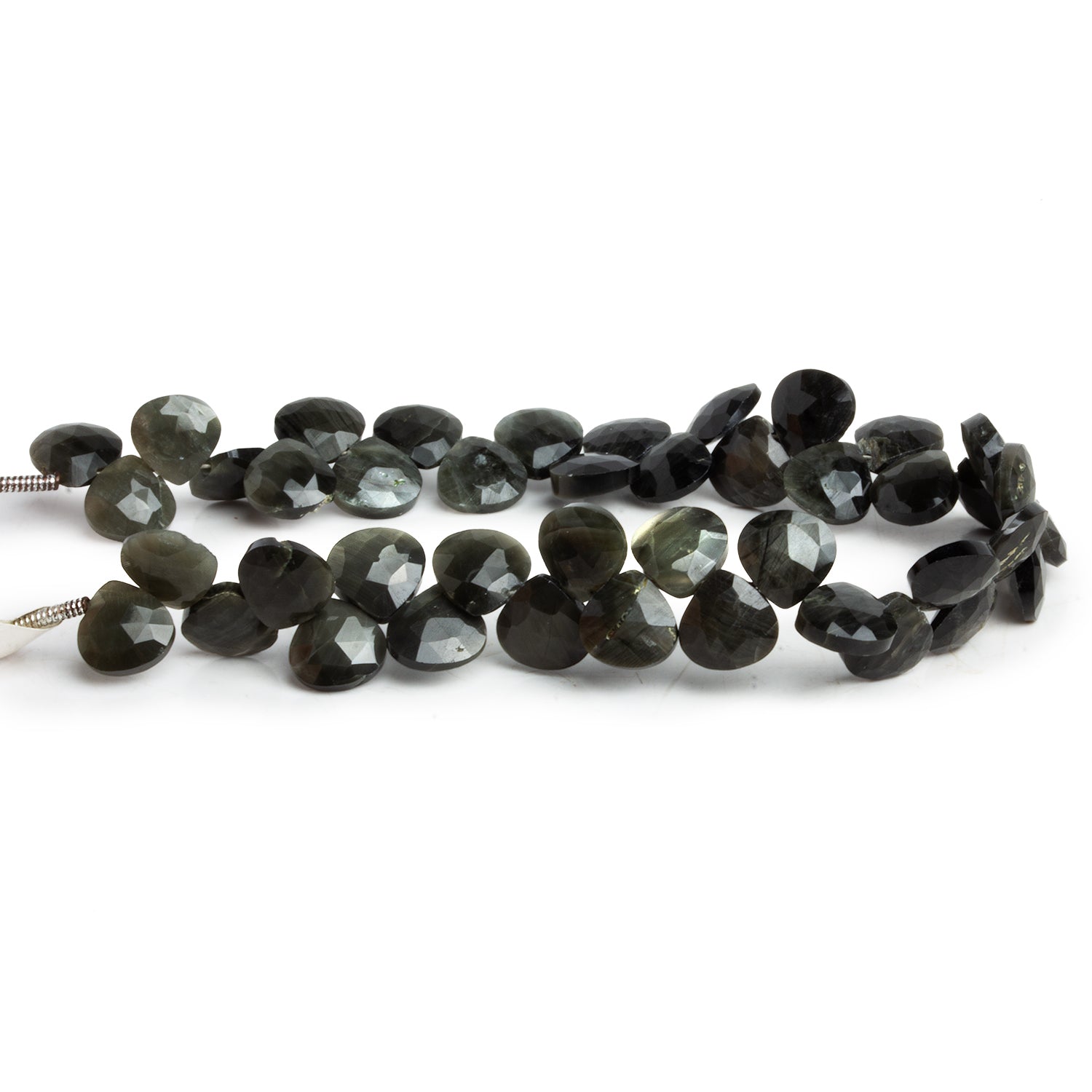 7mm Tiger's Eye Faceted Hearts 6 inch 37 beads - The Bead Traders