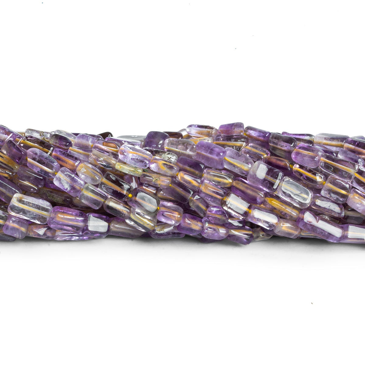 7x5mm Ametrine Plain Handcut Rectangles 12 inch 45 beads - The Bead Traders