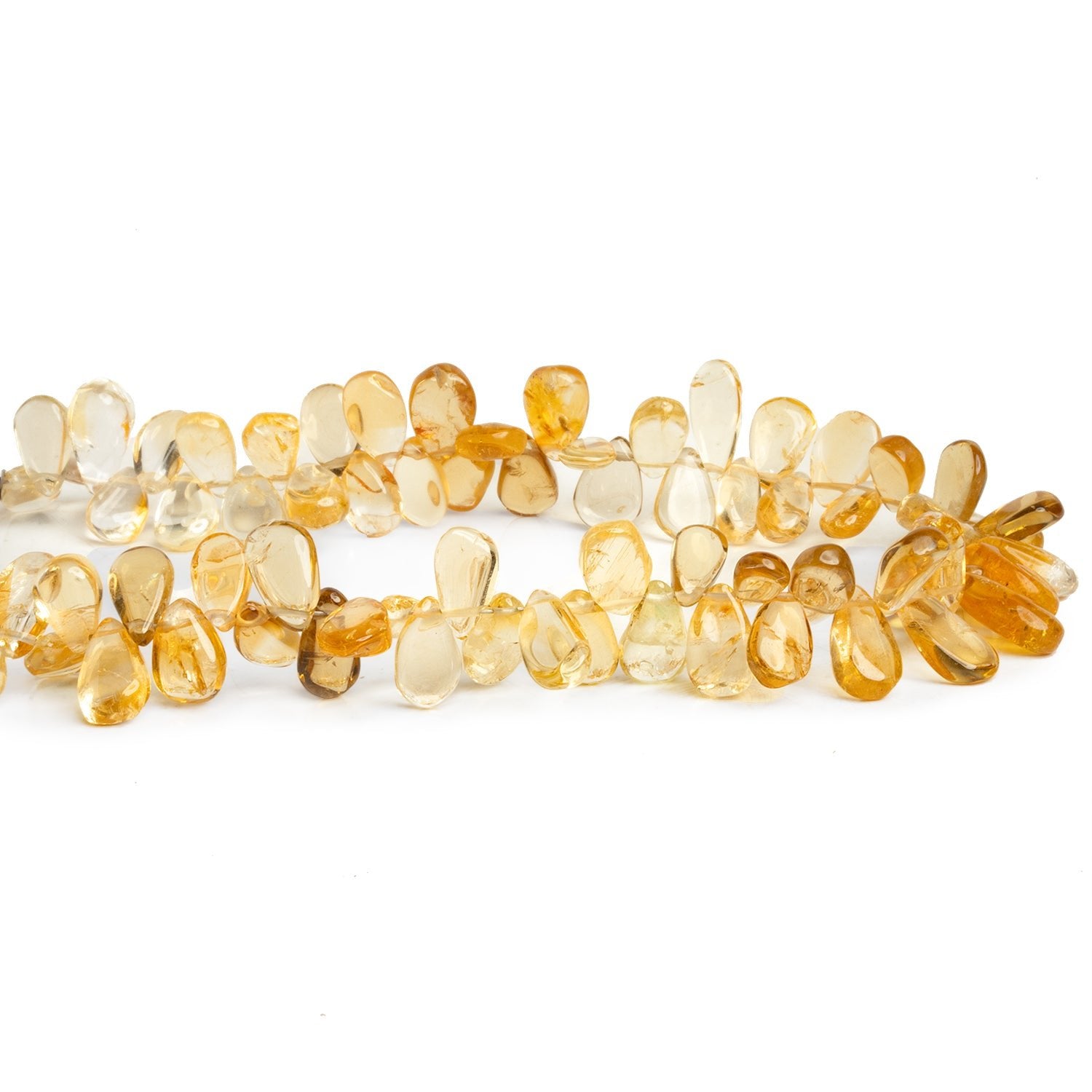 7x5mm Citrine Plain Pears 7.5 inch 63 beads - The Bead Traders