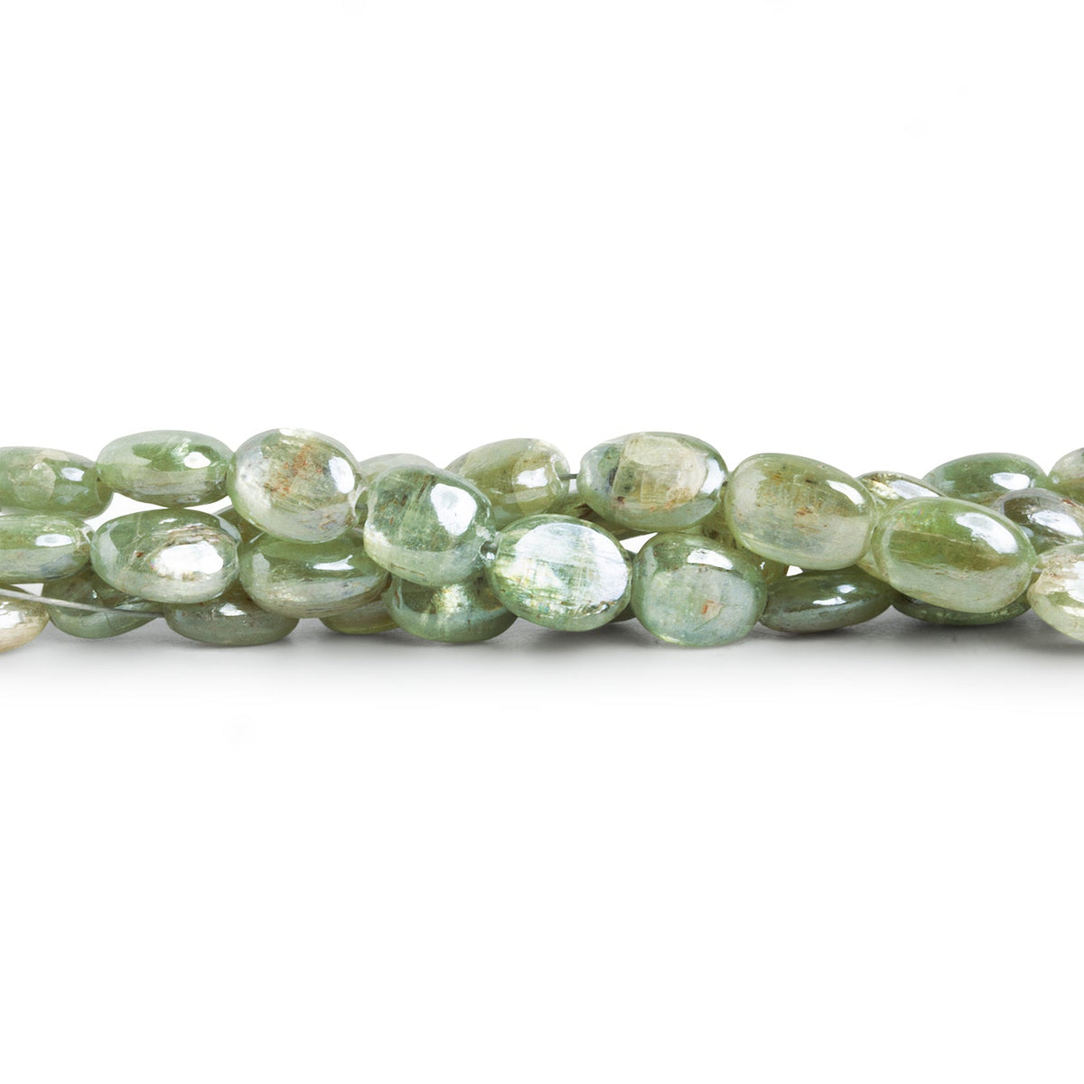 7x5mm Mystic Green Kyanite Plain Ovals 16 inch 58 beads - The Bead Traders