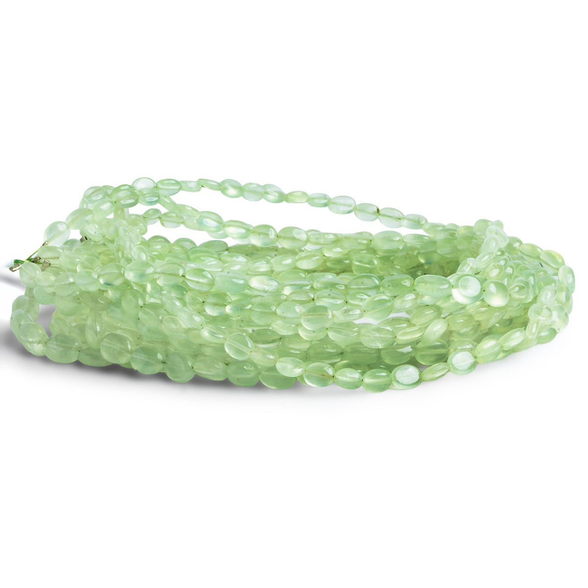 7x5mm Prehnite Plain Ovals 18 inch 71 beads AA Grade - The Bead Traders