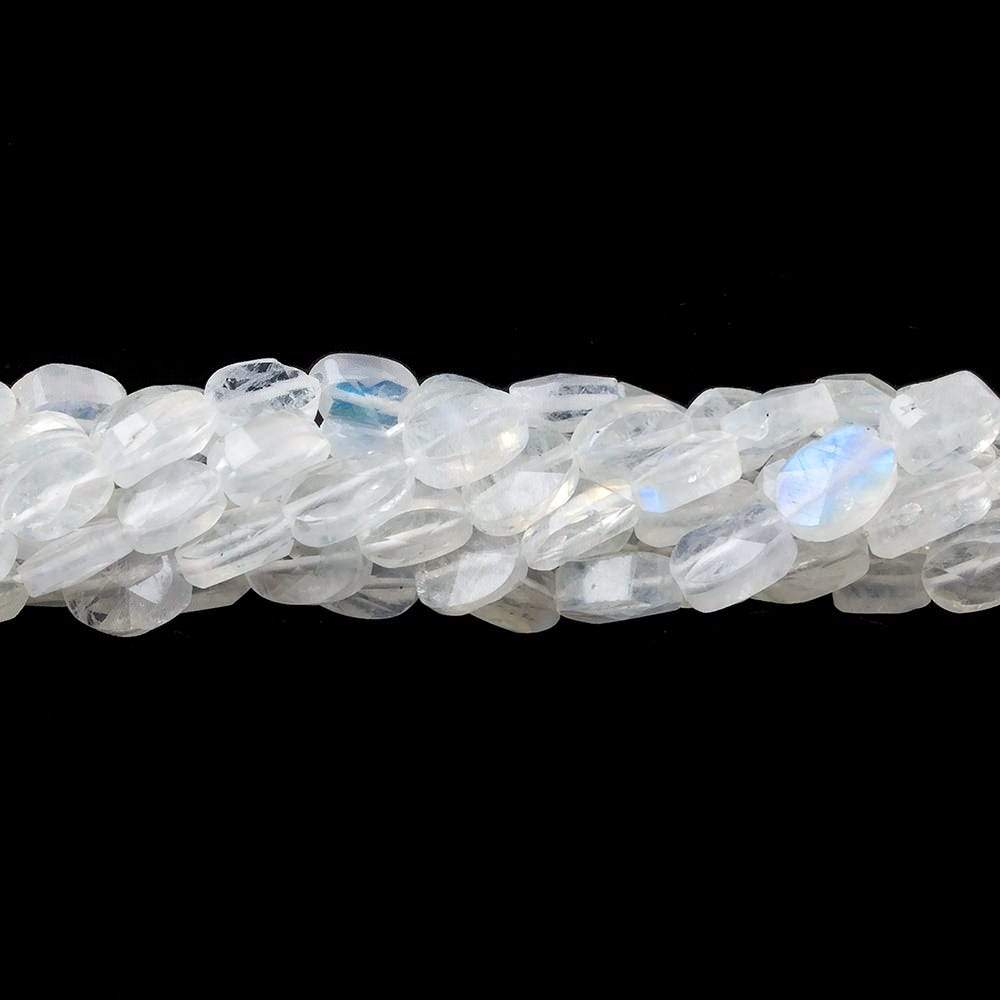 7x5mm Rainbow Moonstone Faceted Ovals 14 inches 53 beads - The Bead Traders