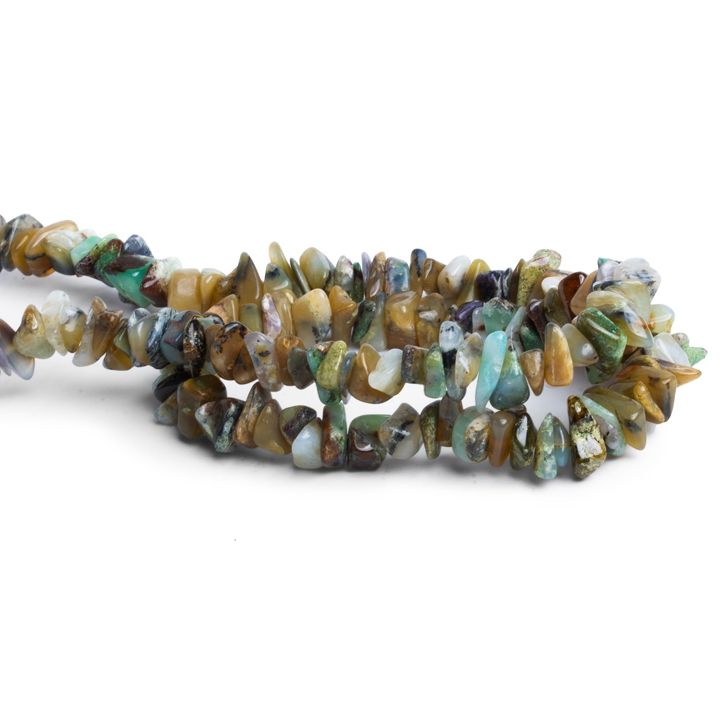 7x6mm Blue Peruvian Opal Plain Chips 15 inch 120 beads - The Bead Traders