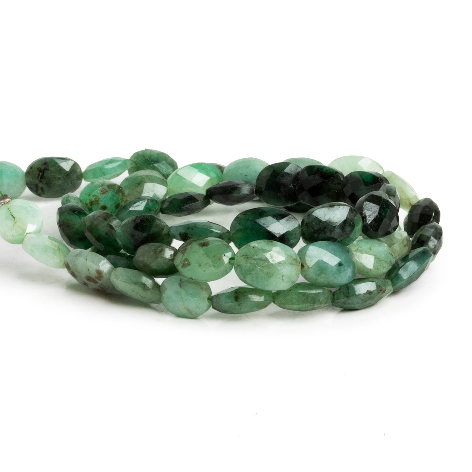 7x6mm Emerald Faceted Ovals 16 inch 53 beads - The Bead Traders