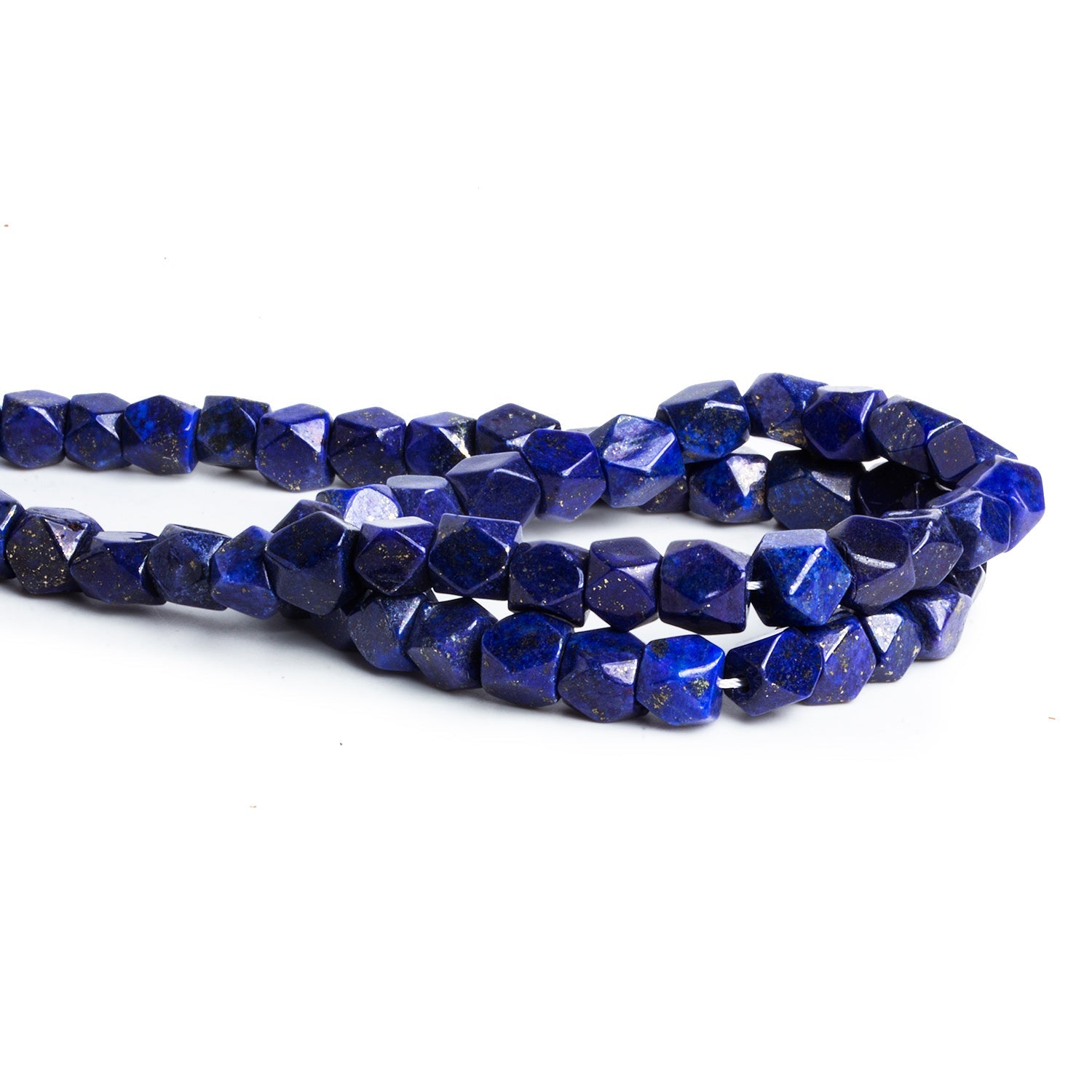 7x6mm Lapis Lazuli Handcut Nugget Cubes 12 inch 51 beads - The Bead Traders