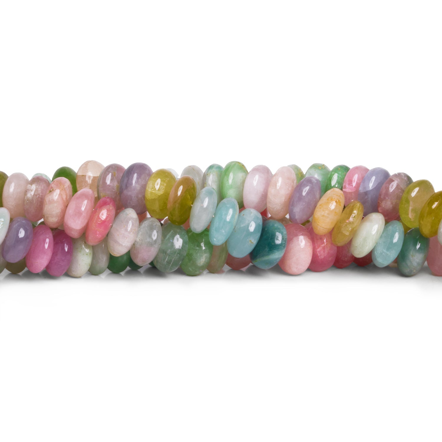 8 - 9mm Afghani Tourmaline Plain Rondelles 16 inch 100 beads - The Bead Traders