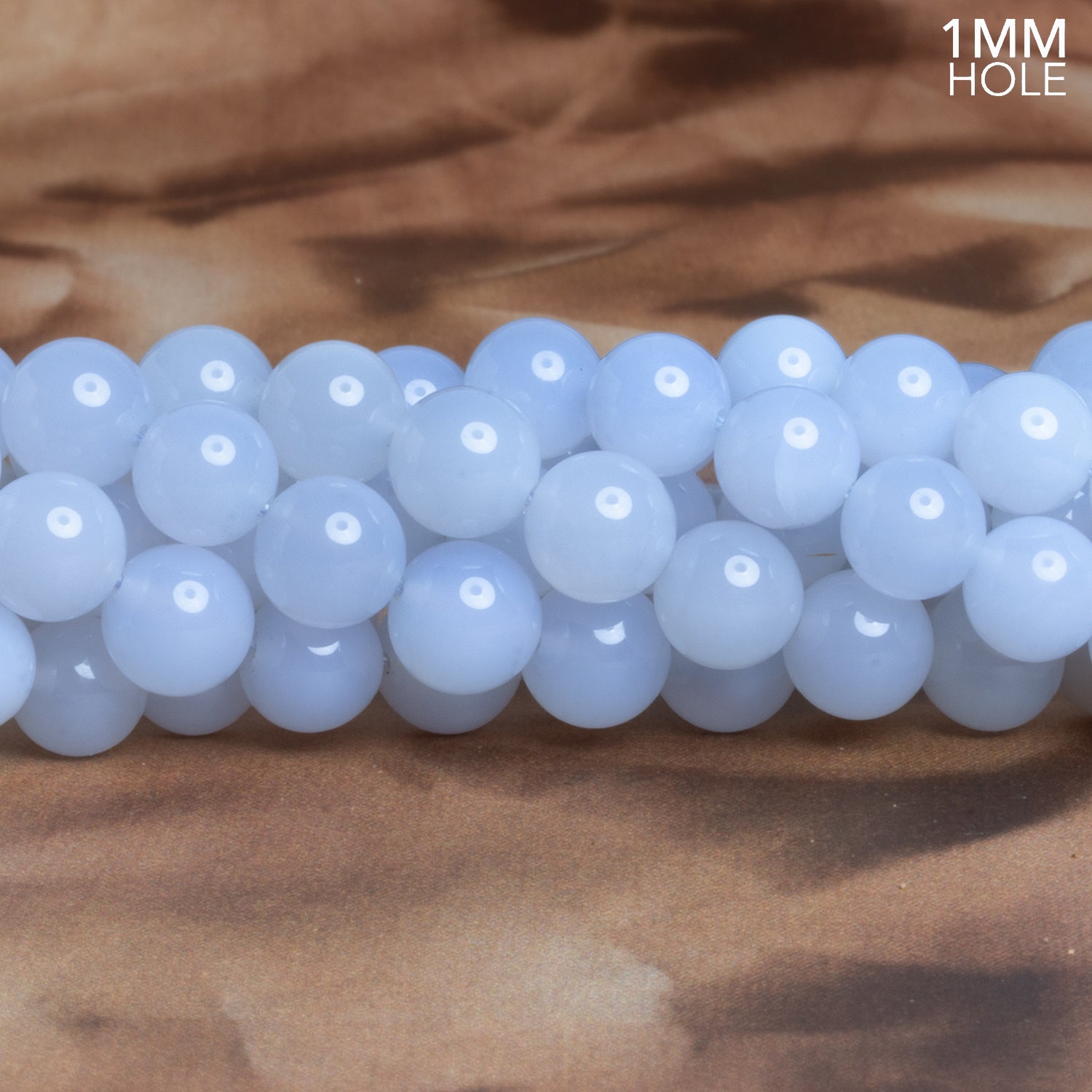 8 - 9mm Natural Chalcedony Plain Rounds 15 inch 47 beads - The Bead Traders