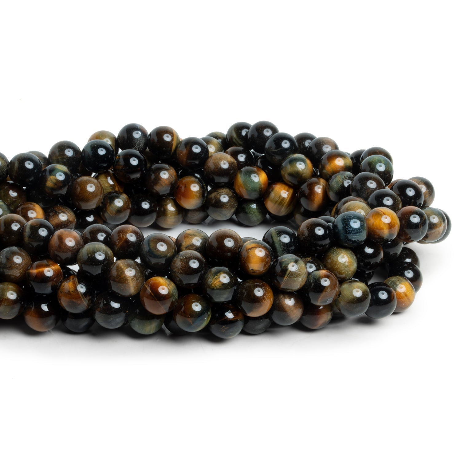 8mm Blue Tiger's Eye Plain Rounds 15 inch 47 beads - The Bead Traders