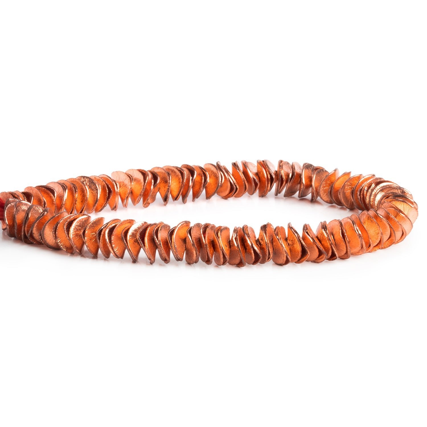 8mm Copper Wavy Discs 8 inch 150 beads - The Bead Traders