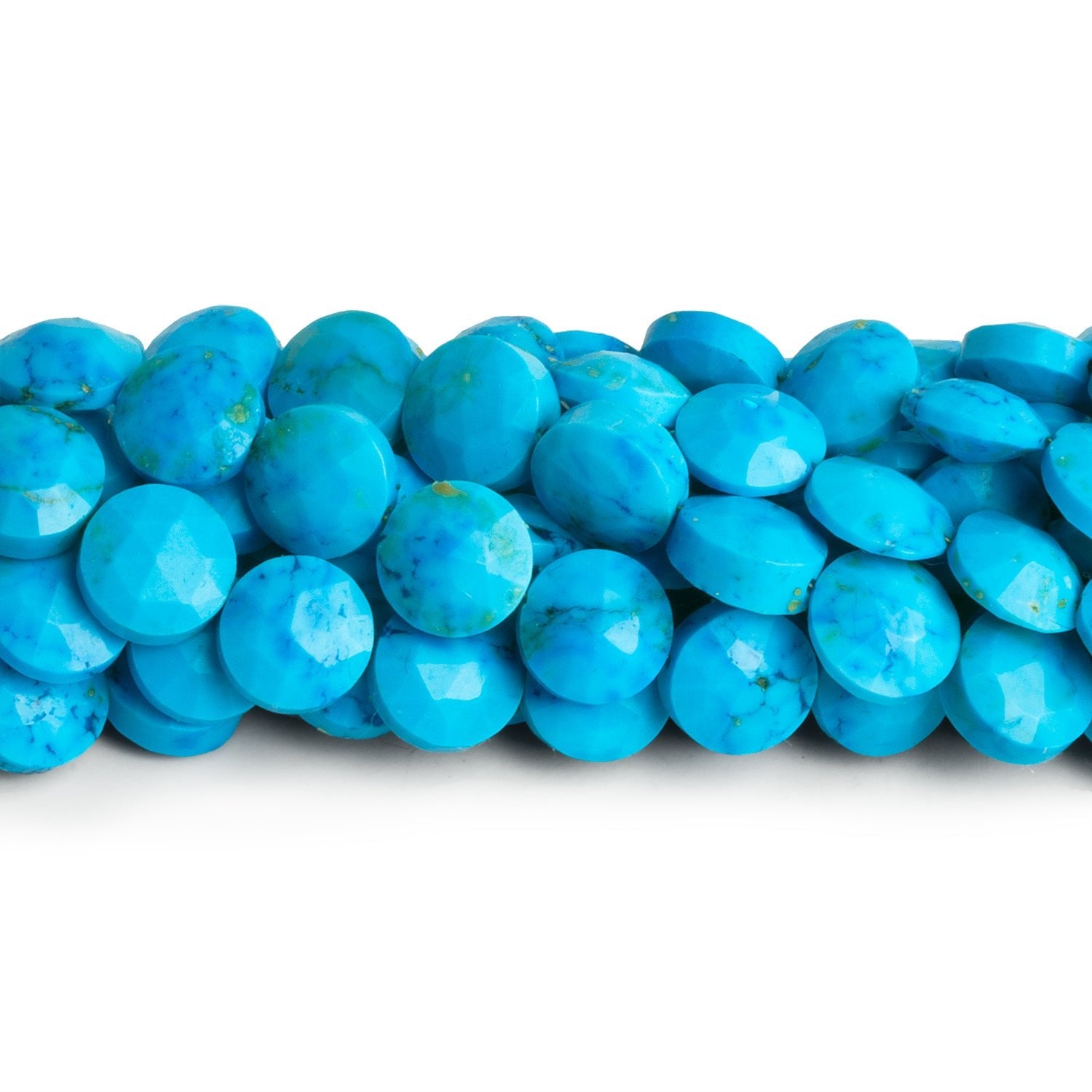 8mm Howlite Faceted Coins 7.5 inch 23 beads - The Bead Traders