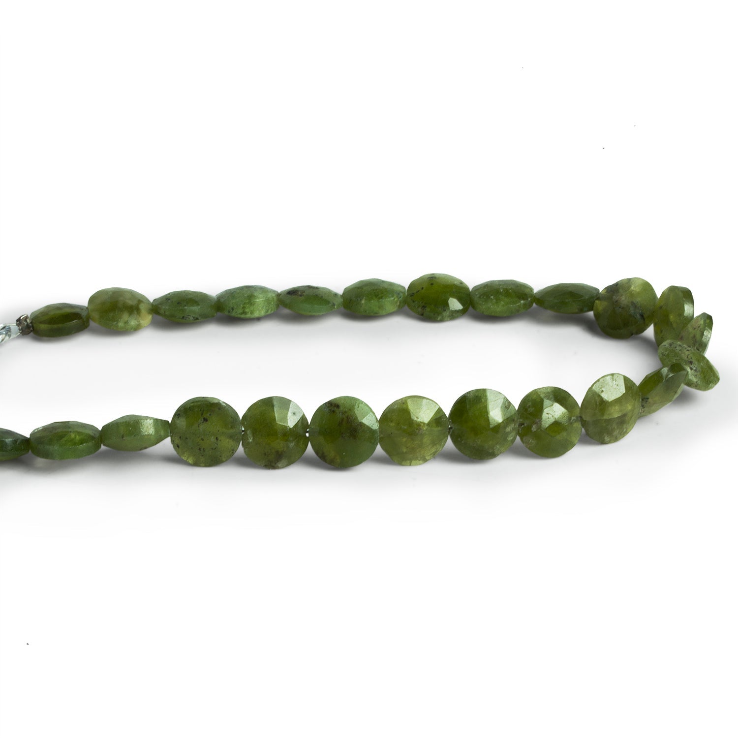 8mm Idocrase Faceted Coins 7.5 inch 23 beads - The Bead Traders