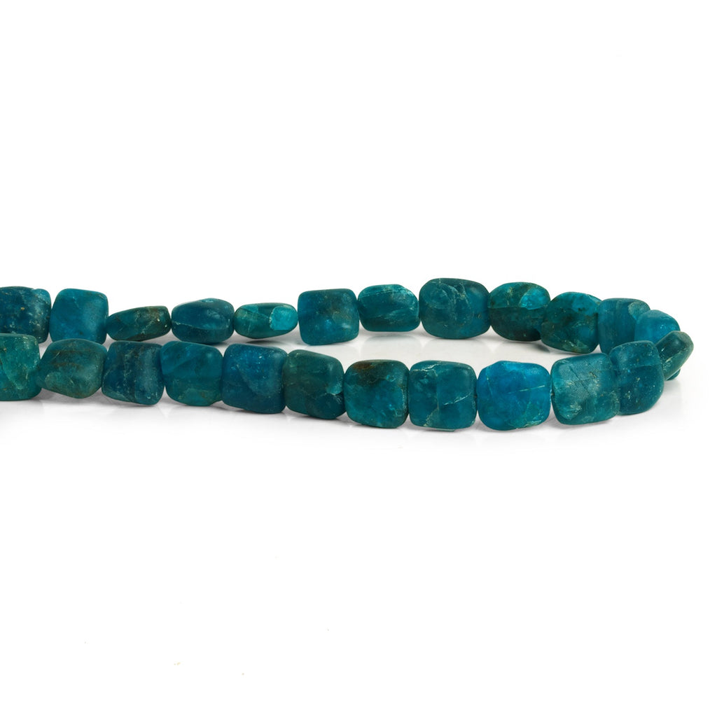 8mm Matte Neon Apatite Squares 7.5 inch 23 beads - The Bead Traders