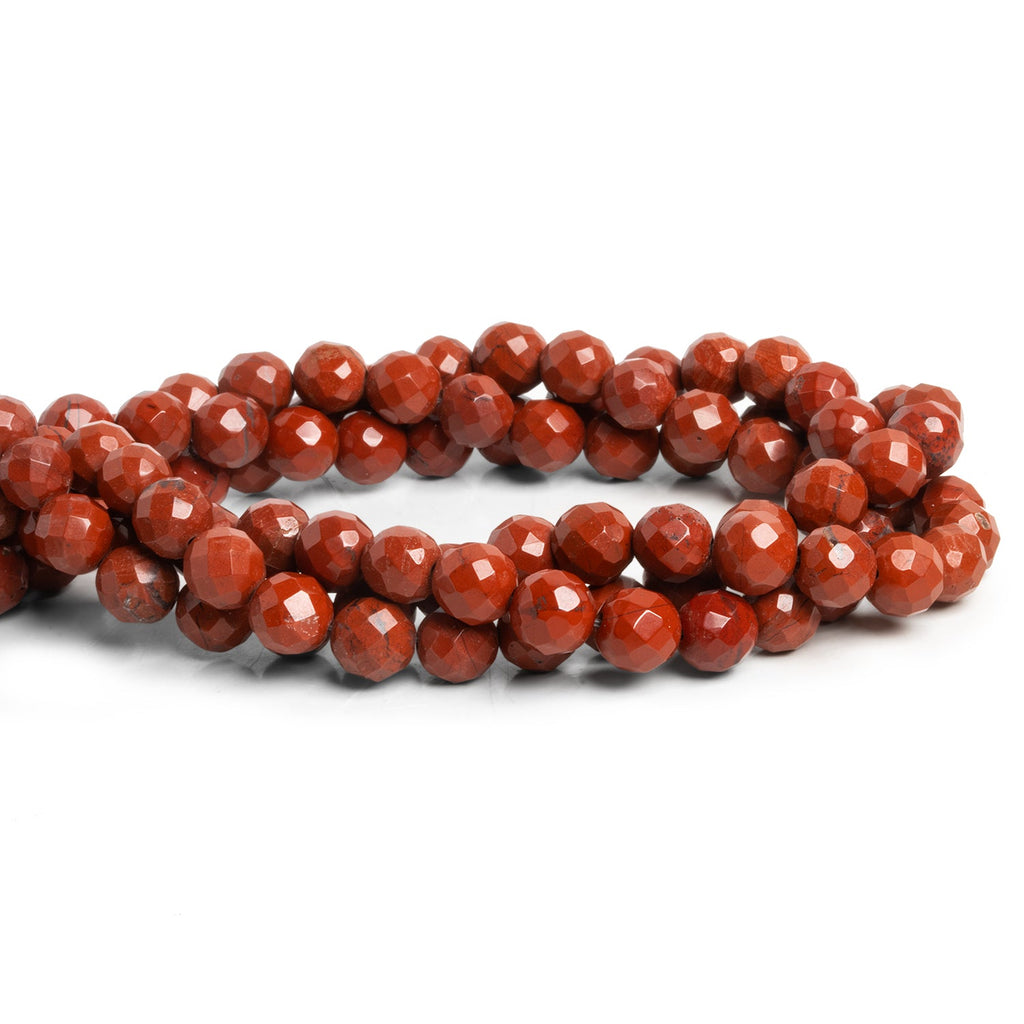 8mm Red Jasper Faceted Rounds 15 inch 48 beads - The Bead Traders