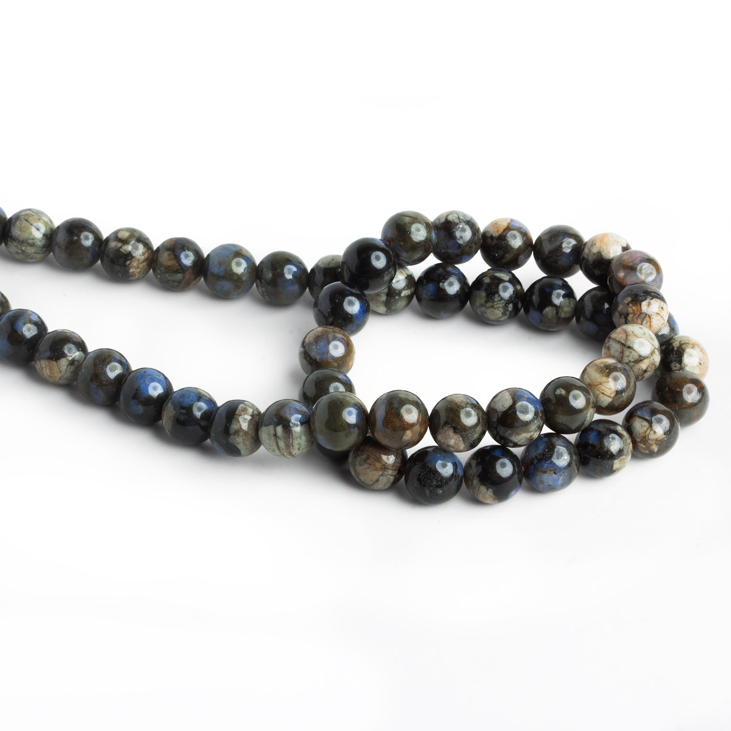 8mm Rhyolite Plain Rounds 15 inch 48 beads - The Bead Traders
