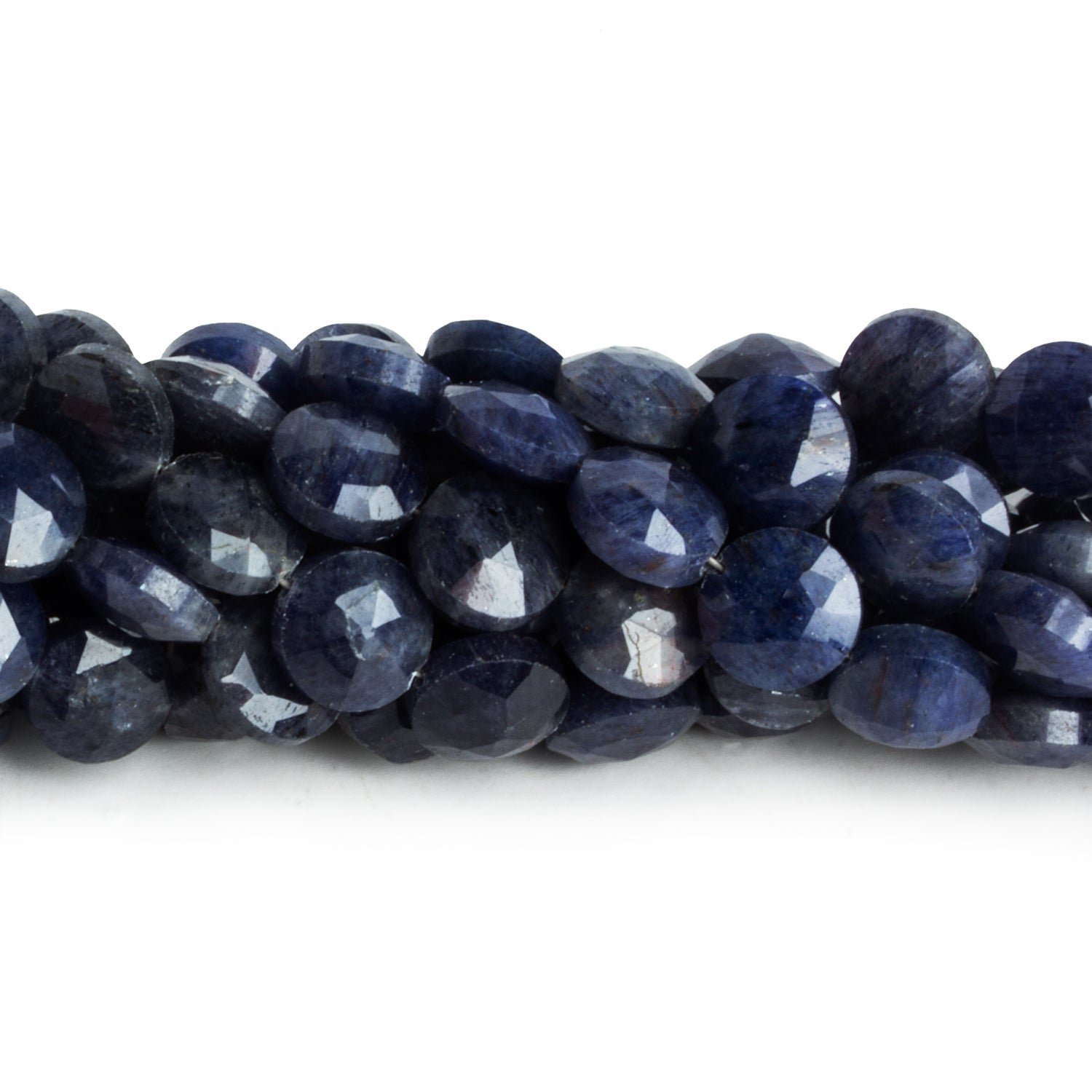 8mm Sodalite Faceted Coins 7.5 inch 23 beads - The Bead Traders