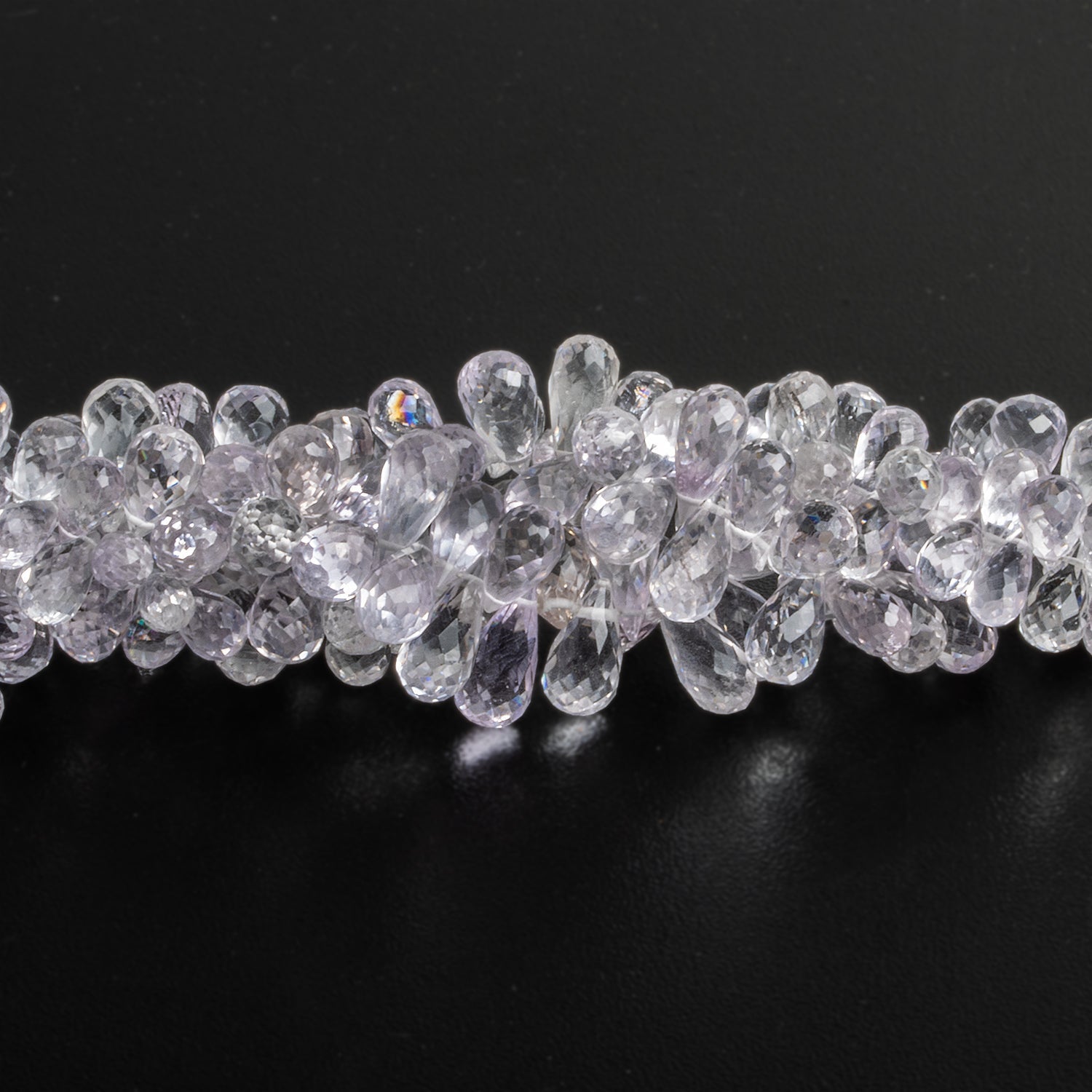 8x4mm Pink Amethyst Faceted Teardrops 8 inch 90 beads - The Bead Traders