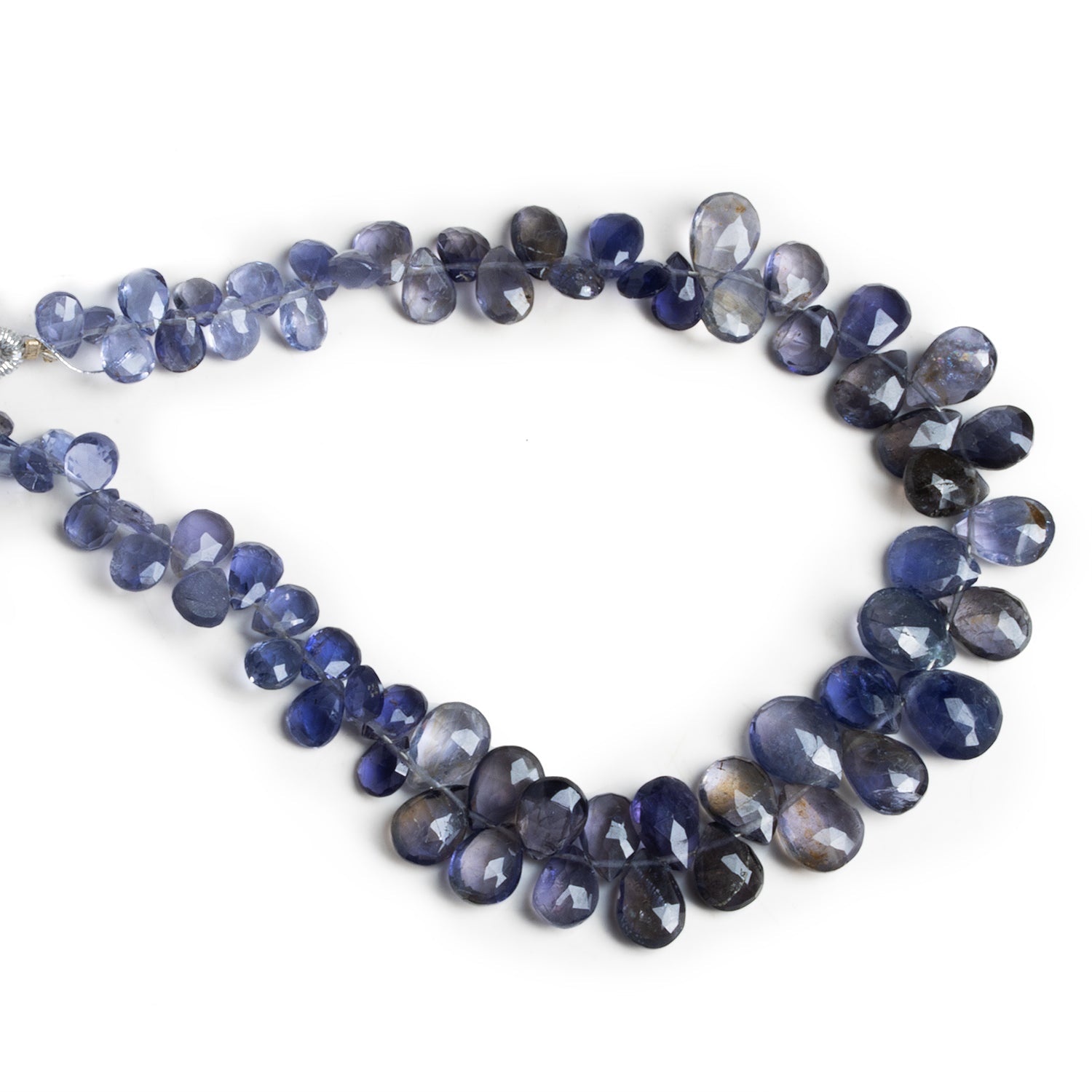 8x5mm Iolite Faceted Pears 8 inch 63 beads - The Bead Traders