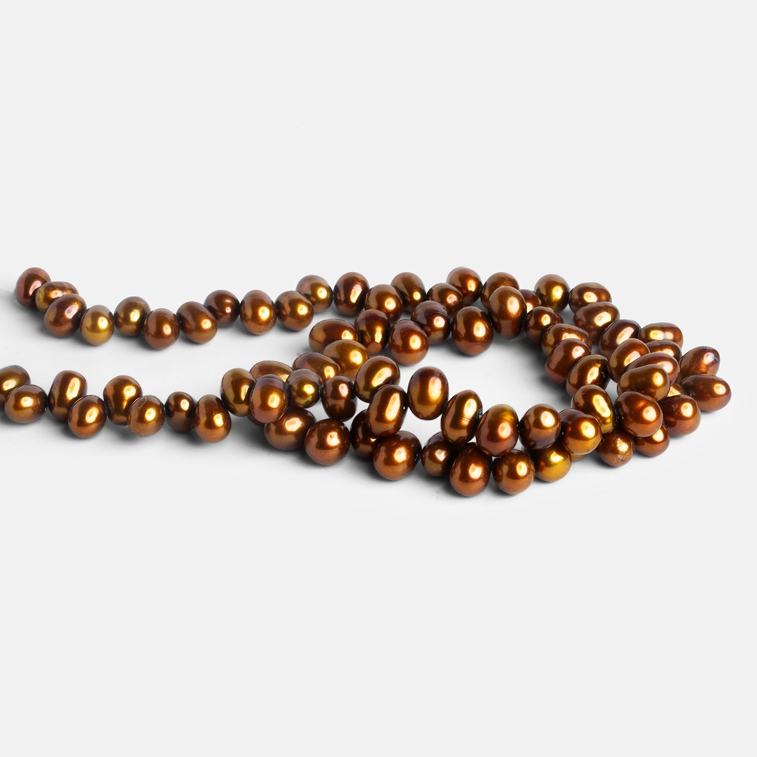 8x6mm Bronze Oval Pearls 16 inch 78 beads - The Bead Traders