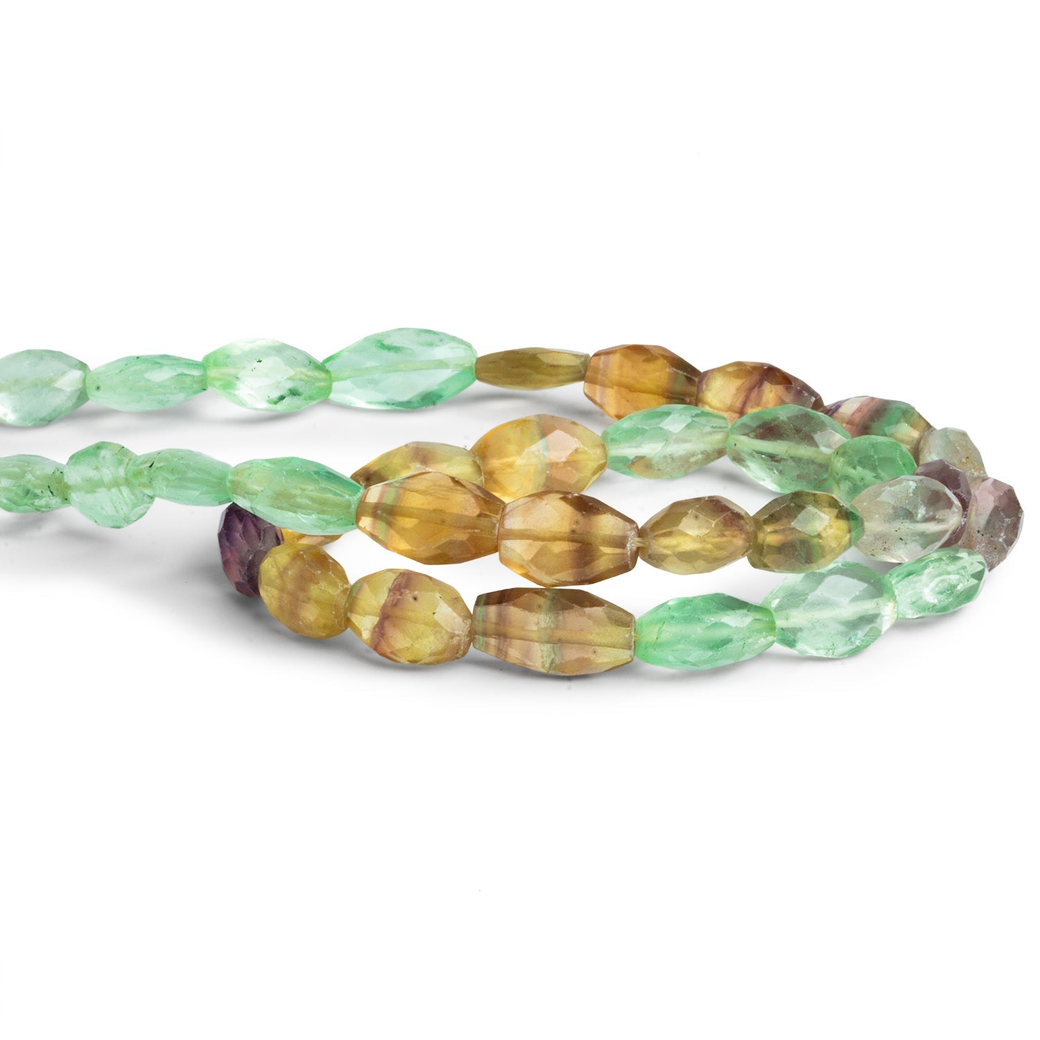 8x6mm Fluorite Faceted Ovals 14 inch 33 beads - The Bead Traders