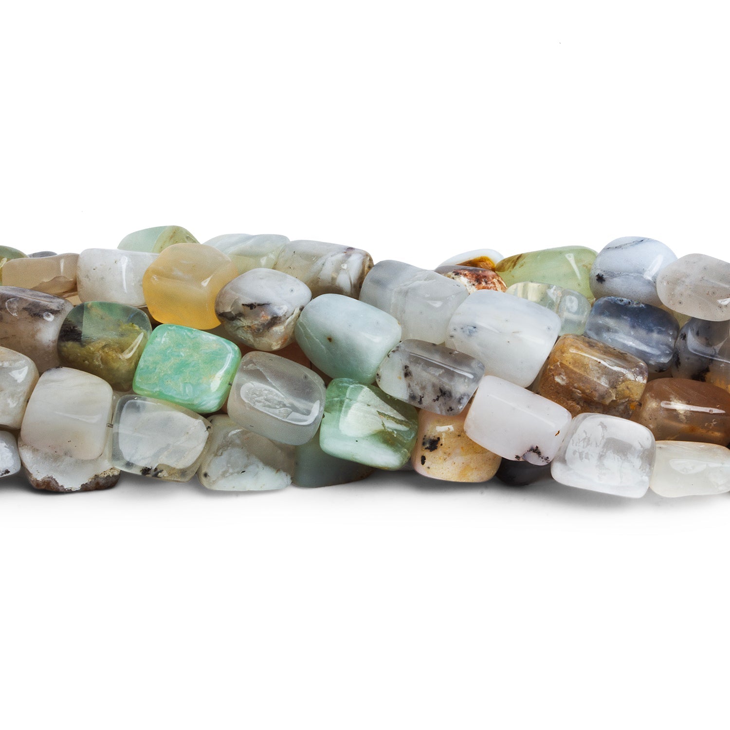 8x6mm Peruvian Opal Plain Nuggets 16 inch 48 beads - The Bead Traders
