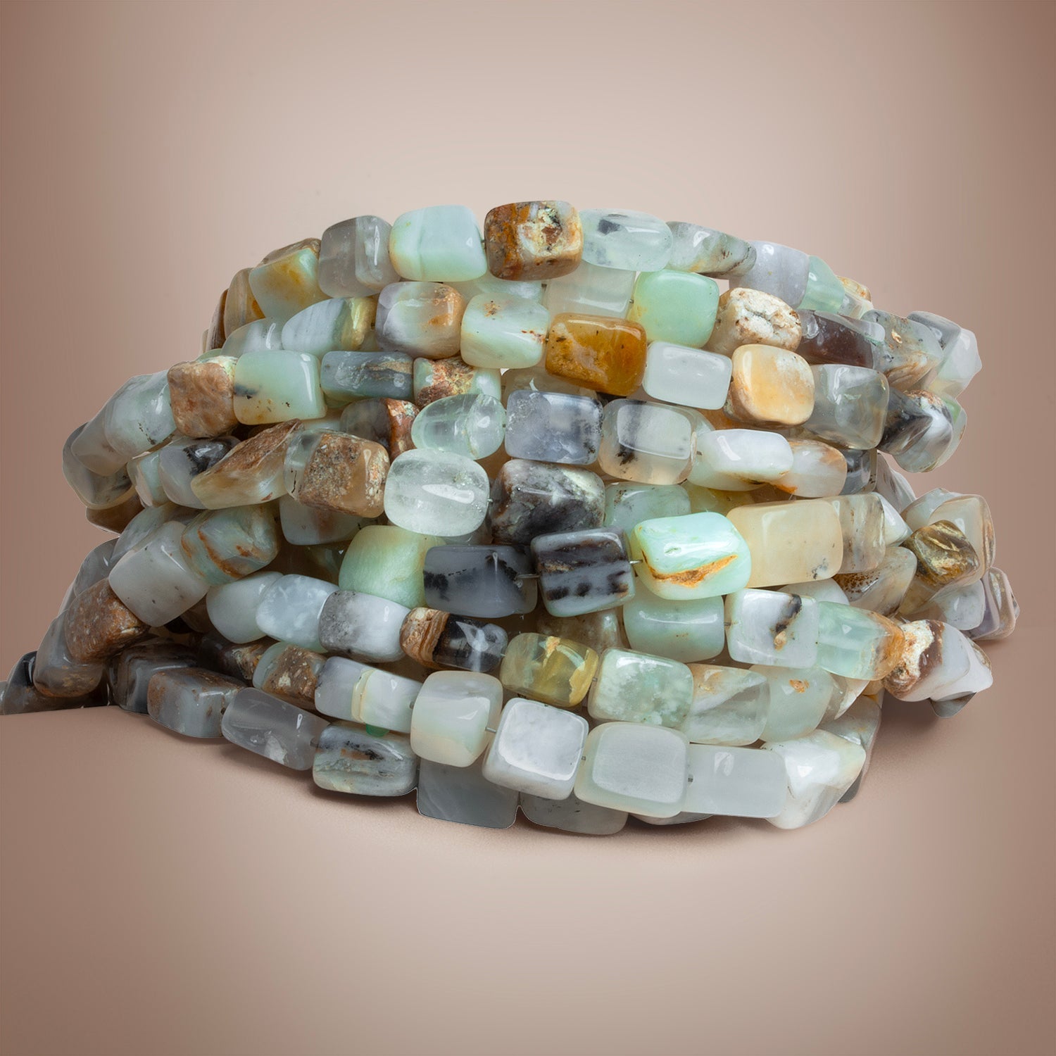 8x6mm Peruvian Opal Plain Nuggets 16 inch 48 beads - The Bead Traders